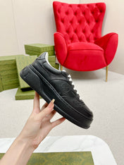 GG EMBOSSED TRAINER BLACK CALFSKIN
