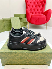 GG TRAINER BLACK AND CREAM CALFSKIN