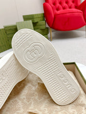 GG TRAINER WHITE AND CREAM CALFSKIN