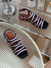 LP SPRIGHTLY CHARMS SANDAL WHITE AND BLACK CALFSKIN