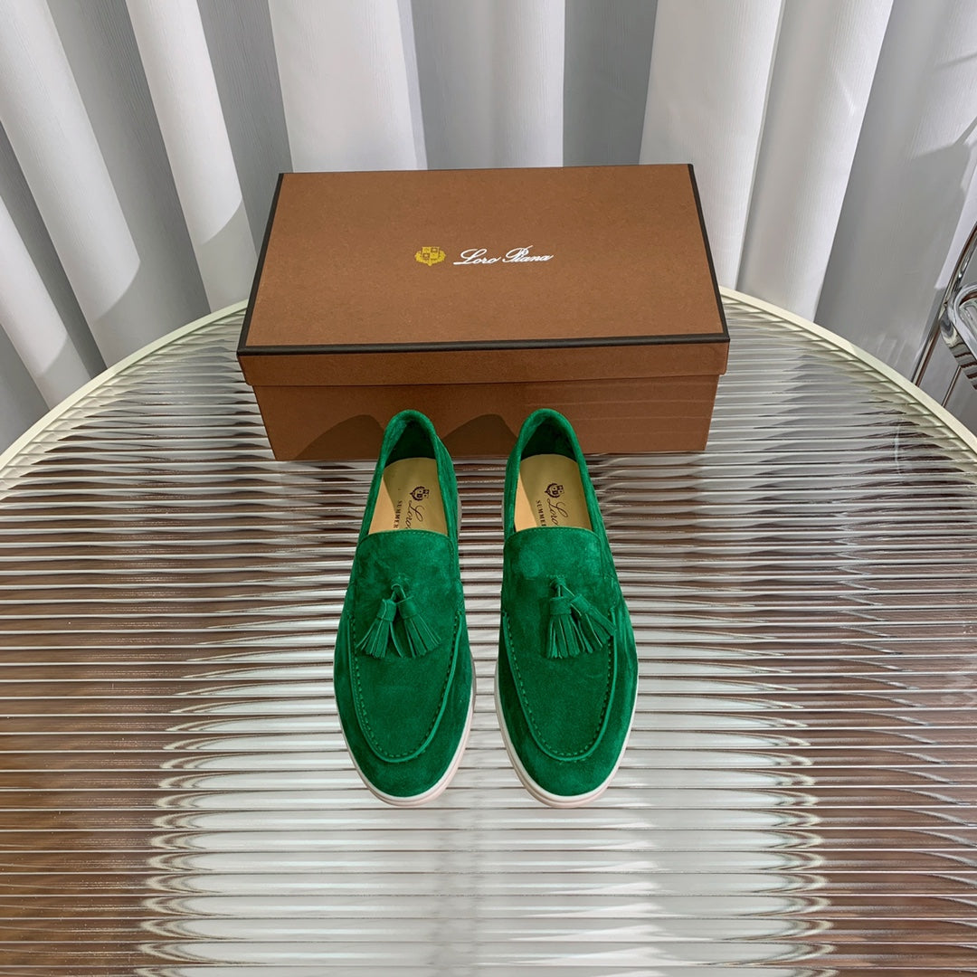 LP SUMMER WALK TASSELS LOAFERS DARK GREEN SUEDE