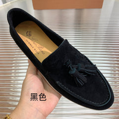 LP SUMMER WALK TASSELS LOAFERS BLACK SUEDE