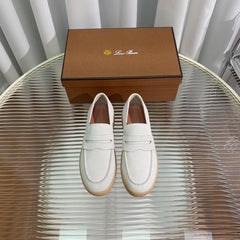 LP RETRO SUMMER  WALK LOAFERS WHITE SUEDE