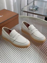 LP RETRO SUMMER  WALK LOAFERS WHITE SUEDE