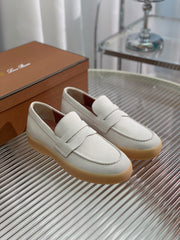 LP RETRO SUMMER  WALK LOAFERS WHITE SUEDE