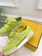 FENDI TRAINER SNEAKER IN YELLOWISH GREEN LAMBSKIN