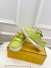 FENDI TRAINER SNEAKER IN YELLOWISH GREEN LAMBSKIN