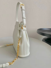 MEDIUM C'EST 24 IN WHITE CD-EMBOSSED CALFSKIN