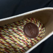 WOVEN LOAFER IN WHITE DENIM AND COLORFUL RAFFIA