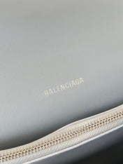 CRUSH CHAINED BAG 32 IN SILVER METALLIC QUILTED CRUSHED CALFSKIN