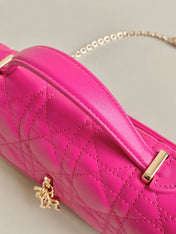 MICRO LADY 12 BAG IN HOT PINK LAMBSKIN
