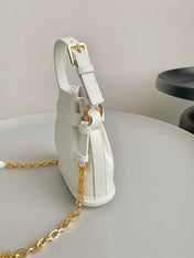 SMALL C'EST 18 IN WHITE CD-EMBOSSED CALFSKIN