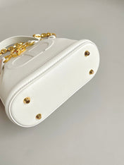 SMALL C'EST 18 IN WHITE CD-EMBOSSED CALFSKIN
