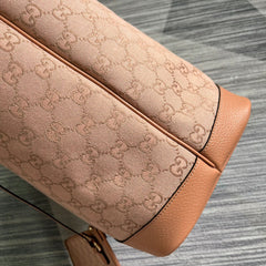 GG OPHIDIA LARGE 40 TOTE BAG IN LIGHT PINK CANVAS