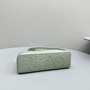 EXTRA POCKET L19 IN PEARL GRAY OSTRICH LEATHER