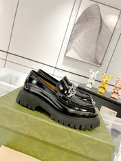 GG LOAFER WITH GG CHAINS GLOSSY BLACK CALFSKIN