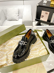 GG LOAFER WITH GG CHAINS GLOSSY BLACK CALFSKIN