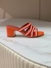 LP SPRIGHTLY CHARMS MID-SANDAL BURNT ORANGE CALFSKIN
