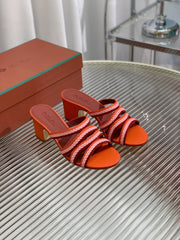 LP SPRIGHTLY CHARMS MID-SANDAL BURNT ORANGE CALFSKIN