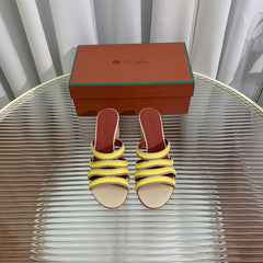 LP SPRIGHTLY CHARMS MID-SANDAL LEMON CALFSKIN