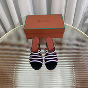 LP SPRIGHTLY CHARMS MID-SANDAL WHITE AND BLACK CALFSKIN