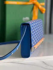MONTE-CARLO PM CLUTCH 25 IN SAPPHIRE BLUE GOYARDINE CANVAS
