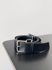 BB SOFT FLAP BAG 25 IN BLACK PEACH CALFSKIN SILVER HARDWARE