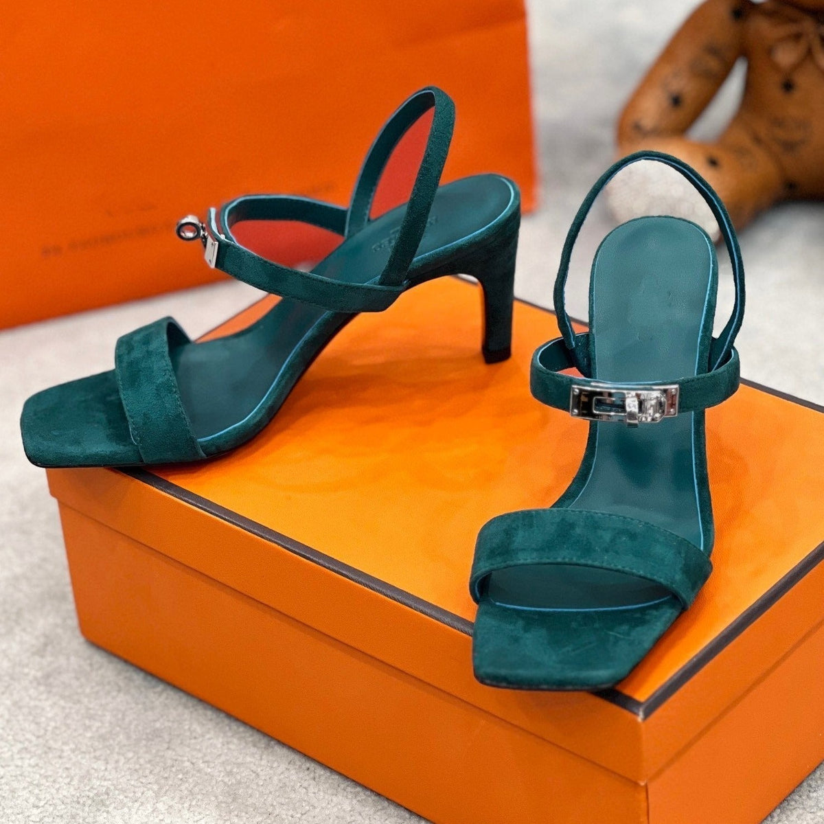 Glamour 75 Sandal Ocean Blue Suede