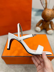 Glamour 75 Sandal White Leather