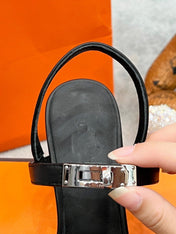 Glamour 75 Sandal Black Leather