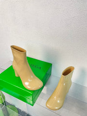 ATOMIC ANKLE BOOT IN KHAKI TAN CALFSKIN 75 MM