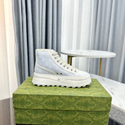 GG HIGH TOP SNEAKER FLATFORM PASTEL BLUE CANVAS