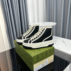 GG HIGH TOP SNEAKER FLATFORM BLACK CANVAS