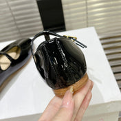 FLAT SANDALS WITH DOUBLE STRAP-DESIGN LEATHER BLACK