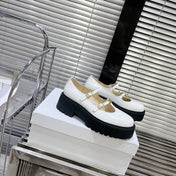 HIGH FLAT SANDALS WITH DOUBLE STRAP-DESIGN LEATHER WHITE