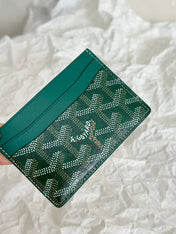 SAINT-SULPICE CARD WALLET 10 IN GREEN GOYARDINE CANVAS AND CALFSKIN