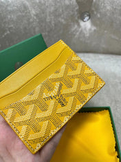 SAINT-SULPICE CARD WALLET 10 IN YELLOW GOYARDINE CANVAS AND CALFSKIN