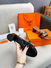 Gigi 50 Sandal Tan Black Calfskin