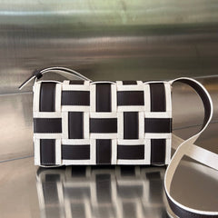 MINI CASSETTE 23 IN BLACK WHITE CALFSKIN