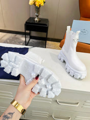 PRA MONOLITH BRUSHED BOOTIES 55 WHITE CALFSKIN