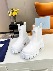 PRA MONOLITH BRUSHED BOOTIES 55 WHITE CALFSKIN