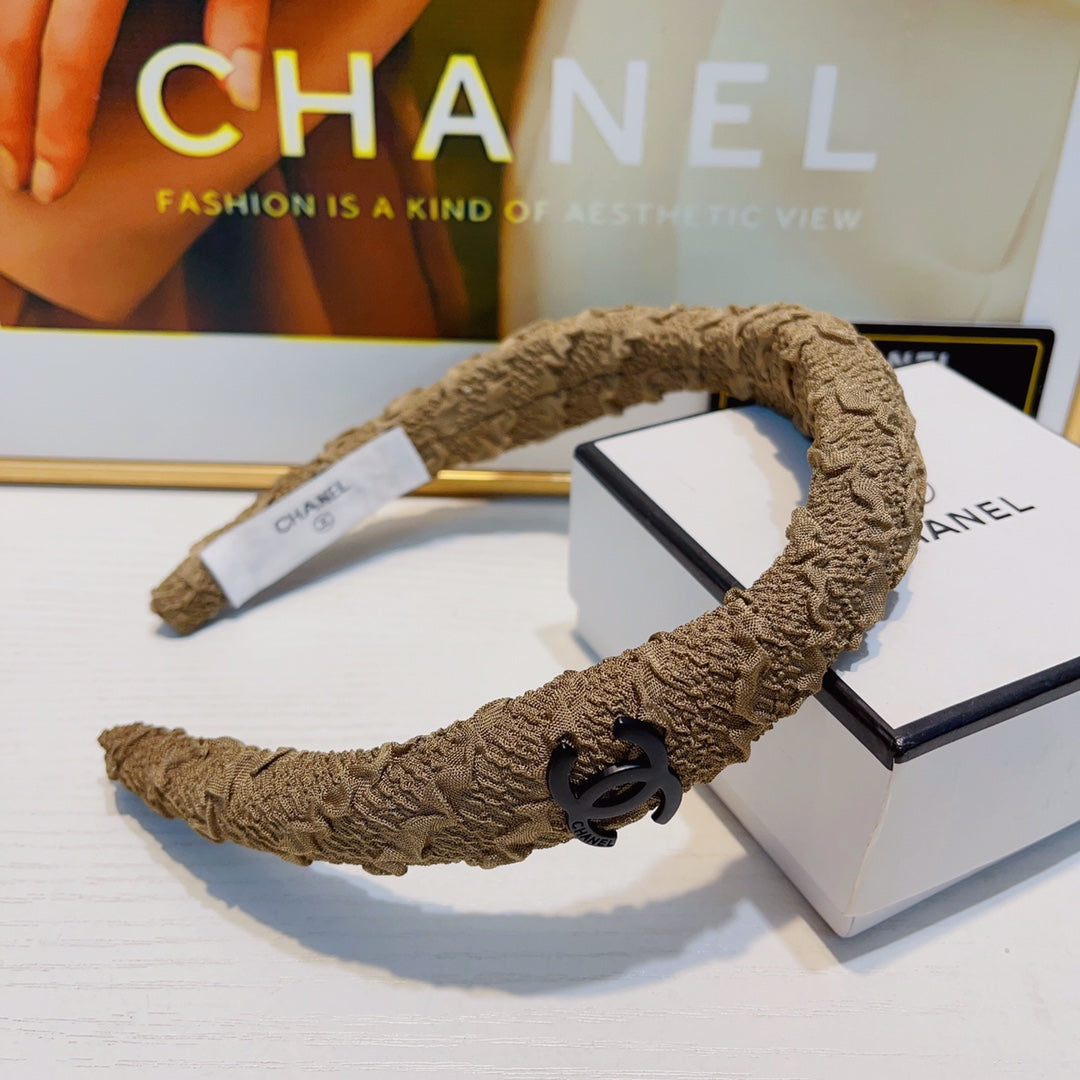 CAMEL BROWN WRINKLED FABRIC HAIRBAND 925629