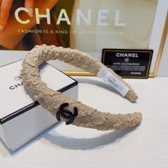 TAN BEIGE WRINKLED FABRIC HAIRBAND 925629