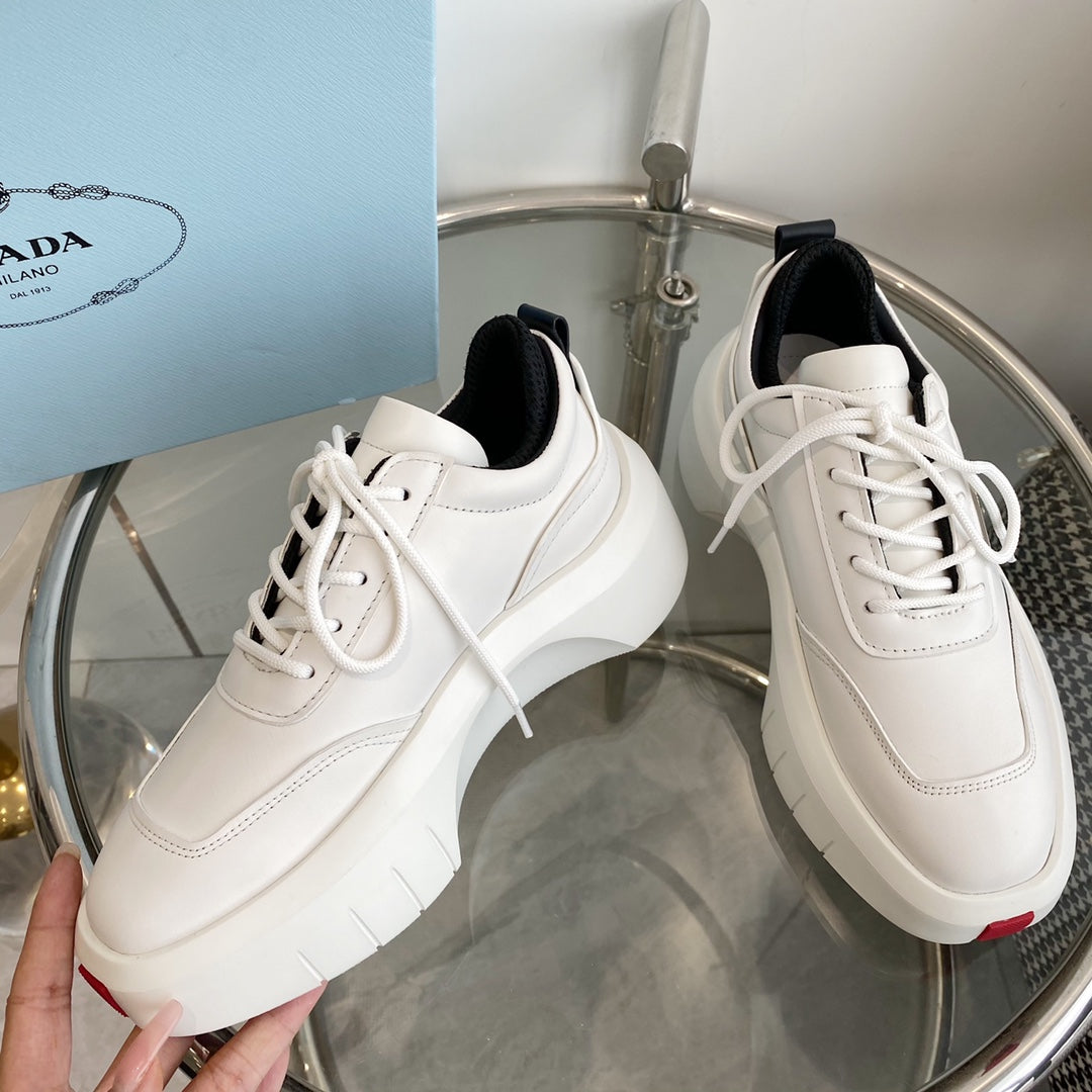 PRA THICK-SOLE SNEAKERS IN CALFSKIN
