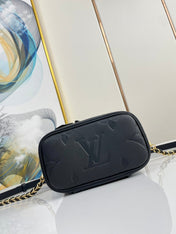 VANITY 19 IN BLACK MONOGRAM EMBOSSED CALFSKIN GOLD HARDWARE