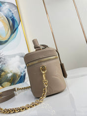 VANITY 19 IN LIGHT BROWN MONOGRAM EMBOSSED CALFSKIN GOLD HARDWARE