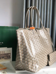 SAINT LOUIS PM 40 IN GREY MIX GREEN GOYARDINE CANVAS AND CALFSKIN