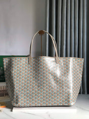 SAINT LOUIS PM 40 IN GREY MIX BLUE GOYARDINE CANVAS AND CALFSKIN