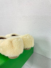 ATOMIC SHEARLING BALLERINA FLATS LIGHT YELLOW