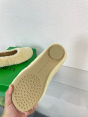 ATOMIC SHEARLING BALLERINA FLATS LIGHT YELLOW